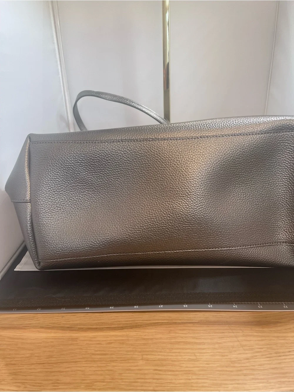Coach Town Tote in Metallic Grey/Silver